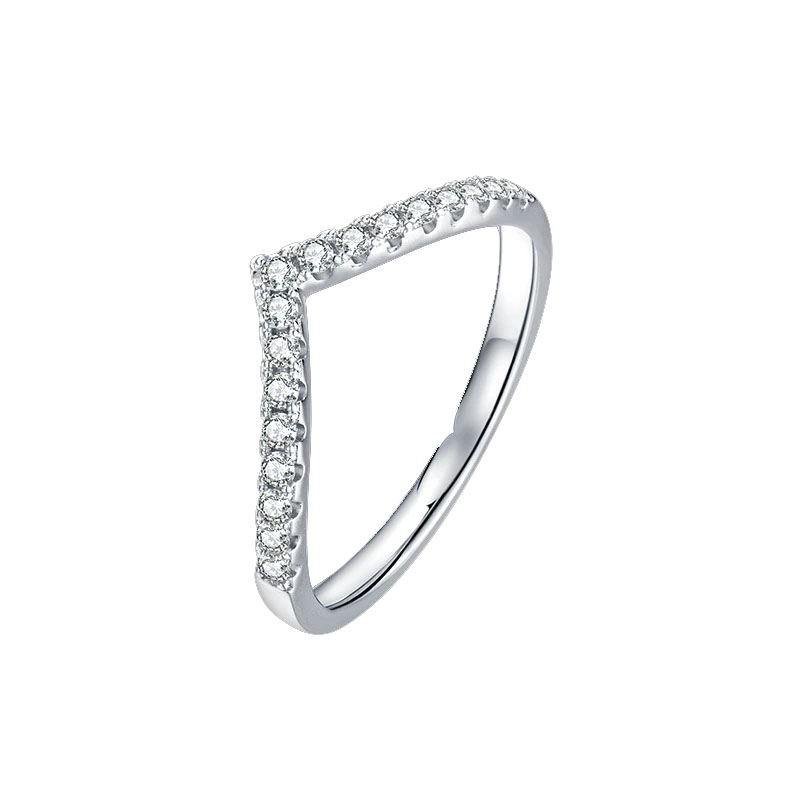 Eternal Sparkles Virginia Stackable Pave Moissanite Ring 