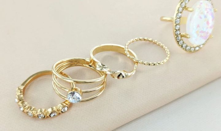 Eternal Sparkles Opal and Jewels Stone Ring Set