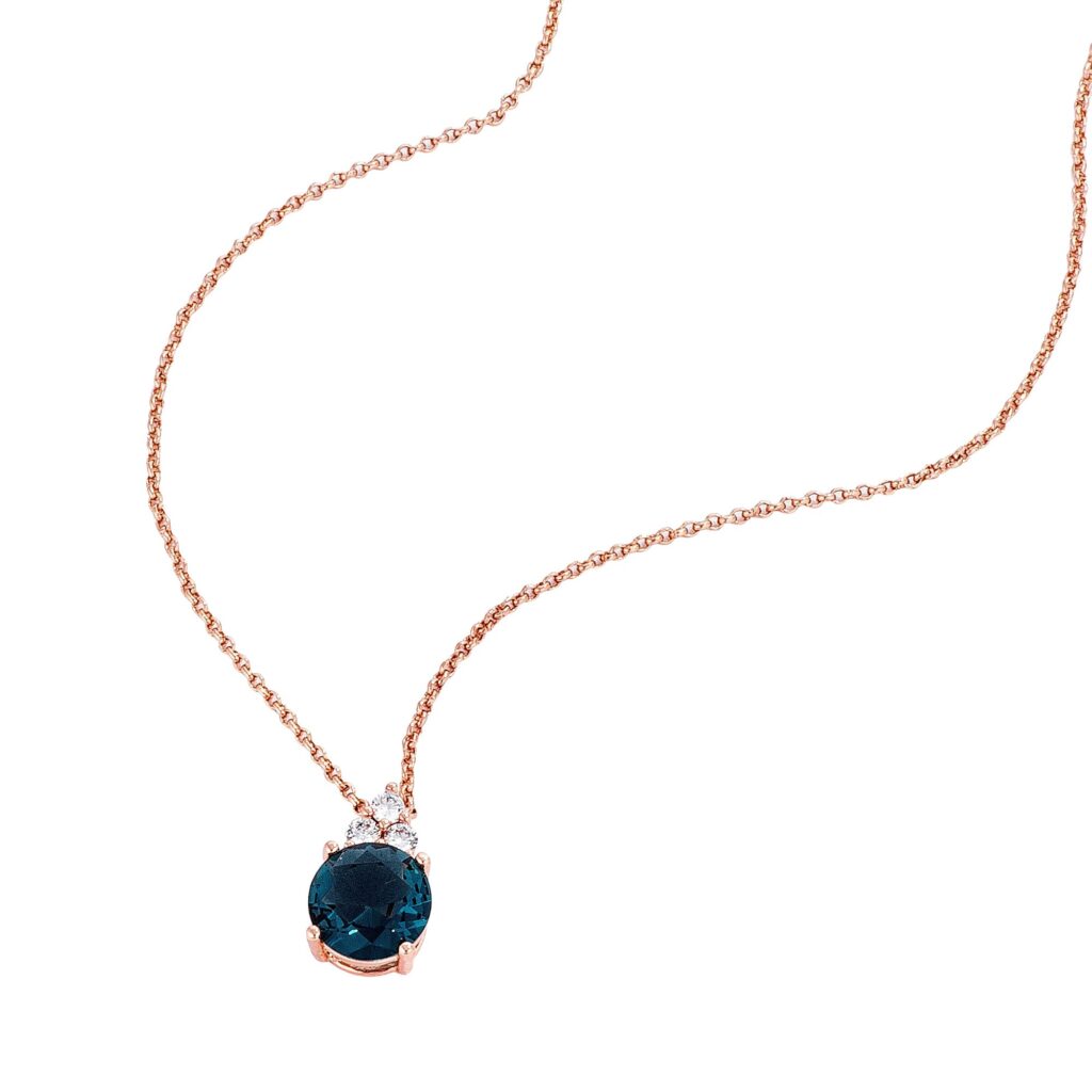 Blue Green CZ Pendant Necklace from Eternal Sparkles