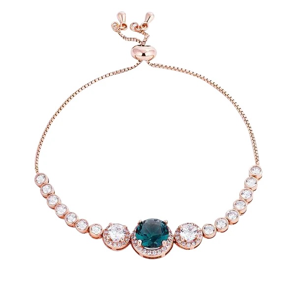 Blue Green CZ Adjustable Tennis Bracelet from Eternal Sparkles