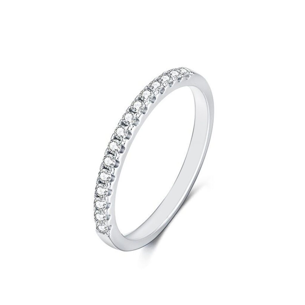 Milan Pave Moissanite Stackable Ring from Eternal Sparkles