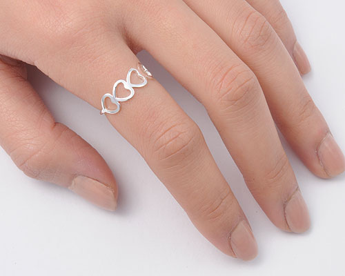 Sterling Silver Four Hearts Ring from Sidney Imports
