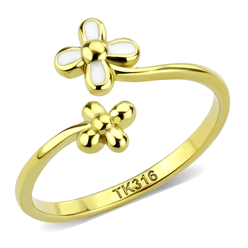 CeriJewelry CJE3631 Wholesale Women's Stainless Steel IP Gold Minimal Daisy Ring