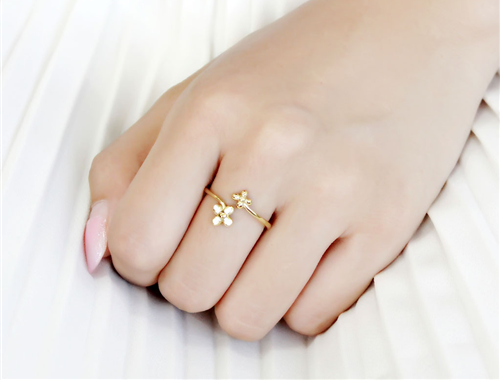 Stainless Steel IP Gold Minimal Daisy Ring from CeriJewelry