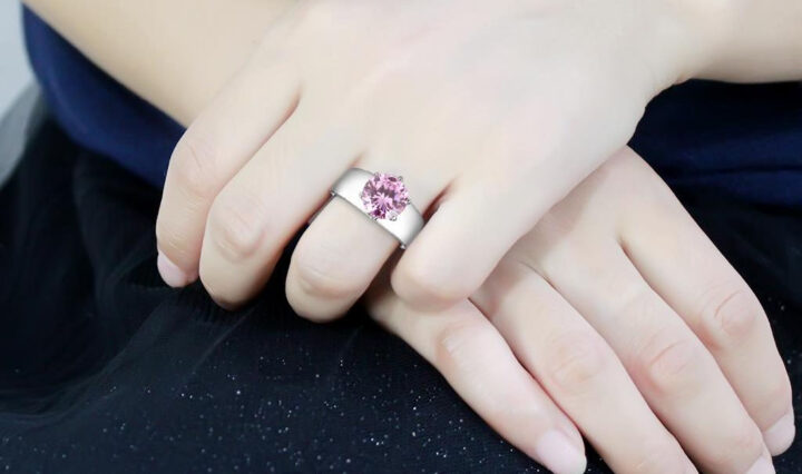 CeriJewelry's Womens Stainless Steel AAA Grade CZ Rose Round Solitaire Ring