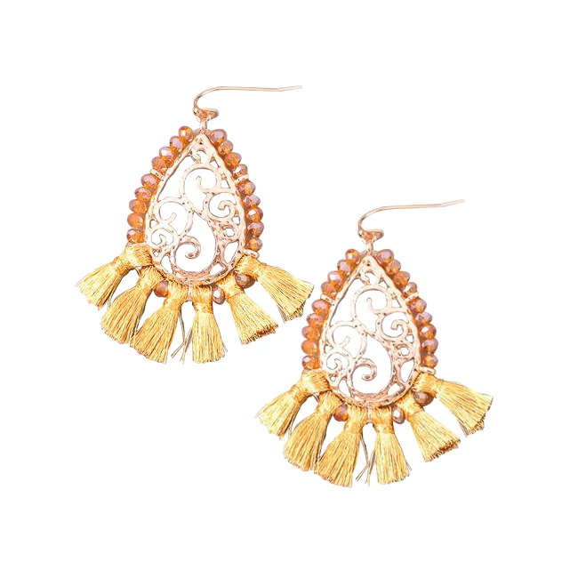 Eternal Sparkles Teardrop Chandelier Earrings in Gold