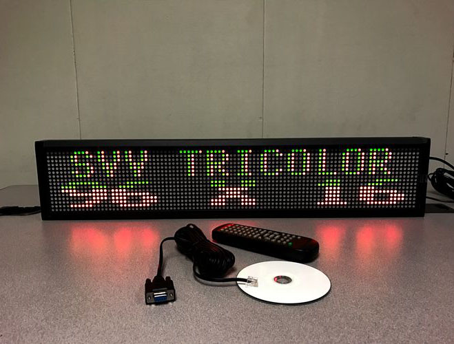 DO-SERIES TRI-COLOR DOUBLE LINE INDOOR PROGRAMMABLE LED SIGN