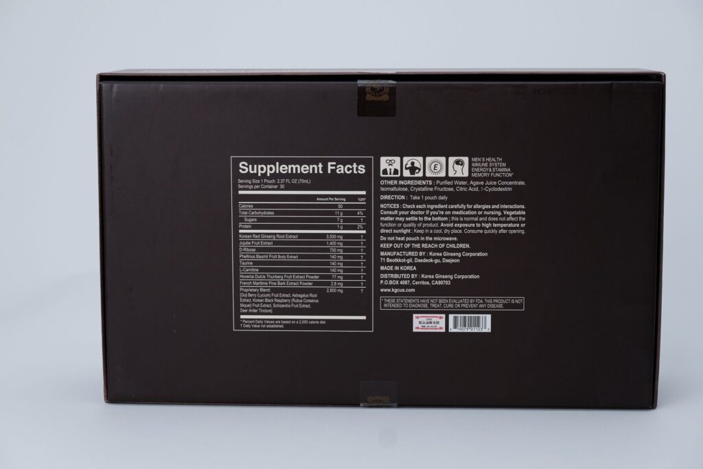 back of the box of Energetic Tonic