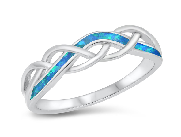 silver lab opal criss cross ring from Sidney Imports