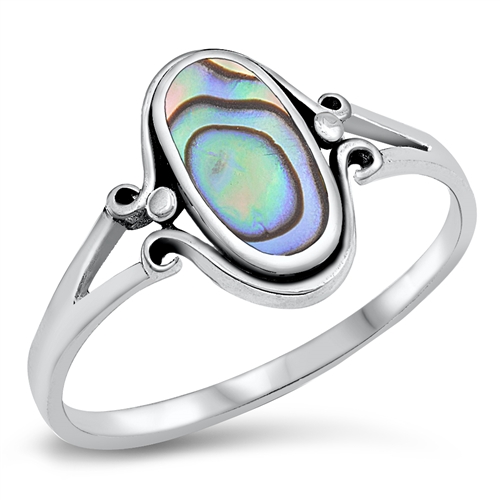 Silver Abalone Stone Ring from Sidney Imports