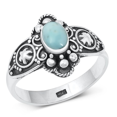 Silver Larimar Stone Ring from Sidney Imports