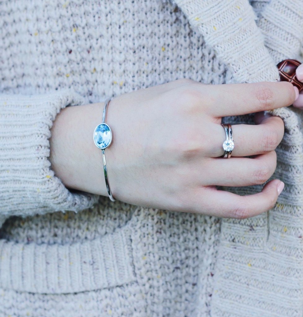 Aqua Swarovski Elements Statement Bracelet