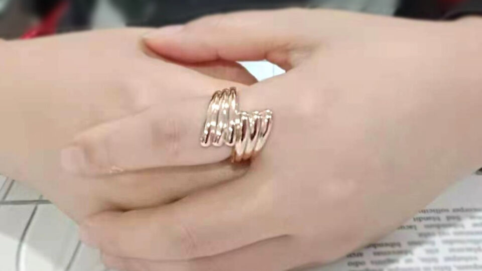 CeriJewelry CJ3800 Stainless Steel IP Rose Gold Wrap Ring