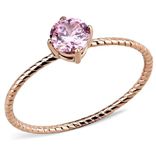 Gold Plated Stainless Steel AAA Grade CZ Rose Minimal Ring from CeriJewelry