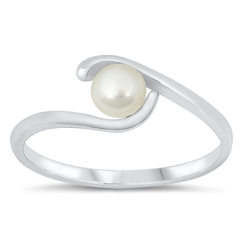 Minimalist Freshwater Pearl Silver Ring from Sidney Imports