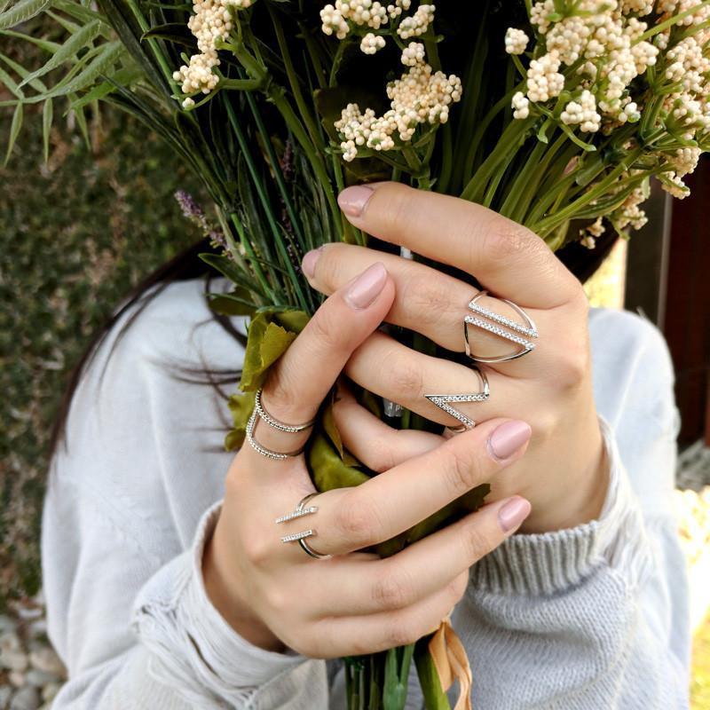 eternal sparkles geometric ring set