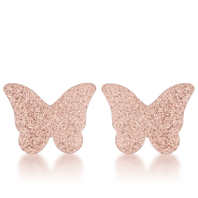 Rose Gold Butterfly Earrings