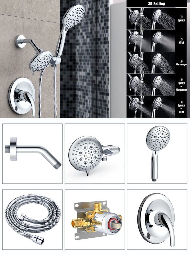 SR Sunrise Handheld Showerhead and Rain Shower Combo Set Review - 1