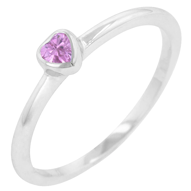 Minimal Pink Heart Ring