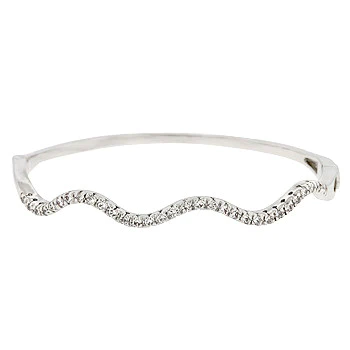 Eternal Sparkles ZigZag Pave Cubic Zirconia Bangle Bracelet