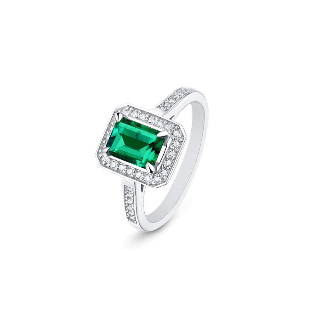 Manhattan Emerald Cut Moissanite Ring