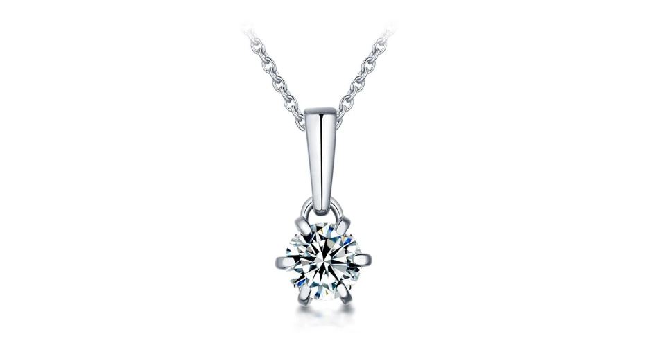 Eternal Sparkles’ Rhea 6 Prong Moissanite Necklace