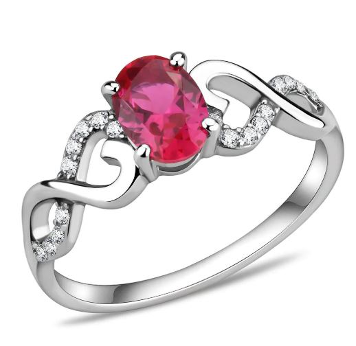 CJ119 Ruby Red AAA Grade CZ Minimal Ring